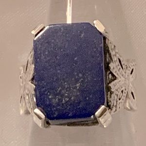 Lapis Lazuli Gemstone Ring Set In 925 Sterling Silver